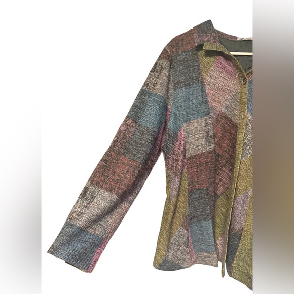 NorthStyle Patchwork Button Down Versatile Shacket SzL Multicolor New - Picture 3 of 13